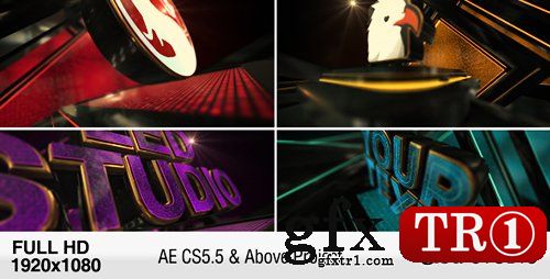 AE模板  e3d工程文件质感三维led动画工作室logo标志演绎6474892