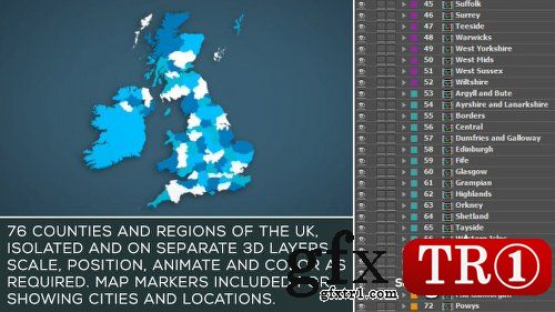 AE模板 英国地图工具包16064846