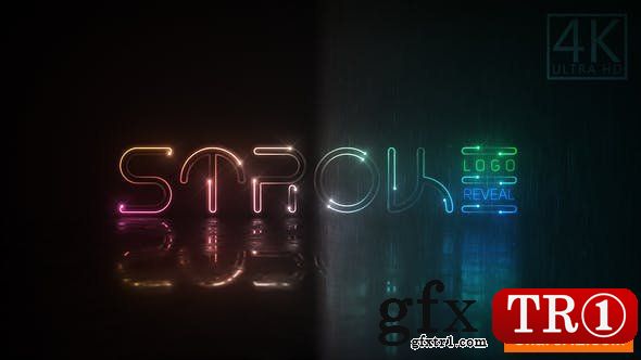 AE模板下载  霓虹灯画笔描边logo标志演绎 Neon Stroke Logo 23118199