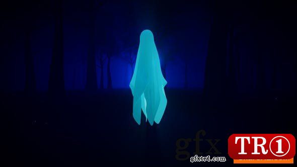 AE模板下载 暗黑丛林幽灵布料掀开logo标志演绎  Ghost Ident 23182592