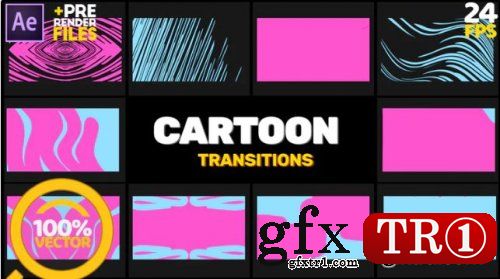 卡通元素转场过渡包Cartoon Transition v2  223013-CG天下