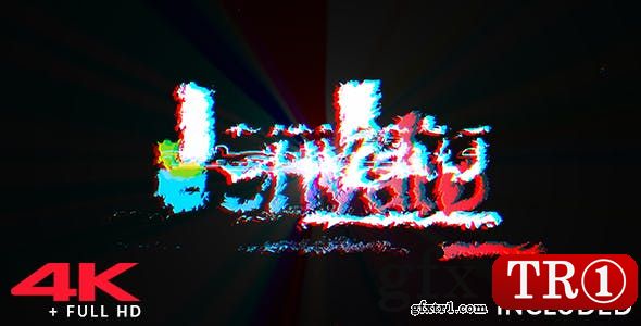 动感故障logo标志演绎Glitch Logo 21409294