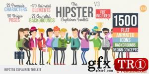 Hipster Explainer工具箱和平面动画图标库V3 10981763