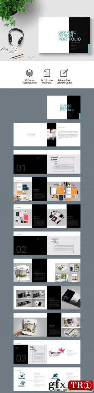 ppt模板 Graphic Design Portfolio Template  平面设计组合模板2227591